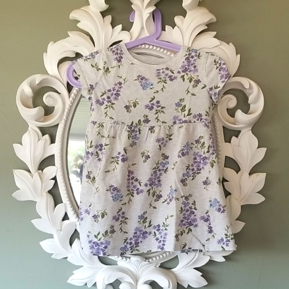 ❣5 for $25 Sale❣ Old Navy Kids Floral Tee Dress in Purple and Gray